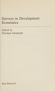 Front cover of Surveys in development economics by Norman Gemmell