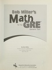 Cover of Bob Miller's math for the GRE general test by Robert Miller