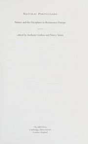 Front cover of Natural particulars by Anthony Grafton