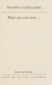 Front cover of Mujer que sabe latin.. by Rosario Castellanos