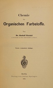 Front cover of Chemie der organischen Farbstoffe by Rudolf Nietzki
