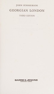 Cover of Georgian London by John N. Summerson