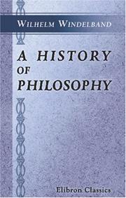 Front cover of A History of Philosophy - vol. II by Wilhelm Windelband