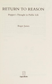 Cover of Return to reason by Roger James