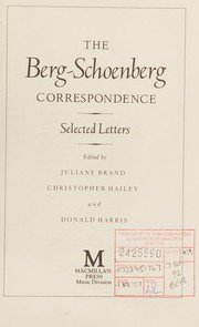 Front cover of The Berg-Schoenberg correspondence by Alban Berg