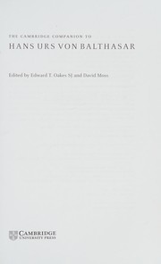 Front cover of The Cambridge companion to Hans Urs von Balthasar by Edward T. Oakes