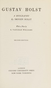 Cover of Gustav Holst by Imogen Holst