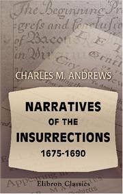 Front cover of Narratives of the insurrections, 1675-1690 by Charles McLean Andrews