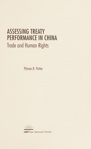 Front cover of Assessing Treaty Performance in China by Potter, Pitman B.