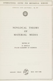 Front cover of Nonlocal Theory of Material Media by D. Rogula