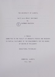 Front cover of Guilt as a moral sentiment by Raymond Joseph N. Douziech