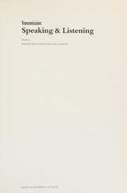 Front cover of Transmission, speaking & listening by Sharon Kivland