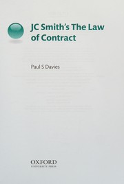 Cover of JC Smith's the Law of Contract by Paul S. Davies