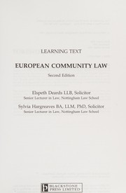 Cover of European Community law by Sylvia Hargreaves