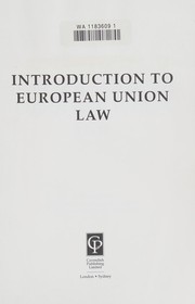 Front cover of Introduction to European Union law by W. Cairns