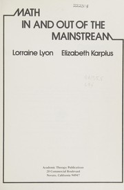 Front cover of Math in and out of the mainstream by Lorraine Lyon