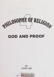 Front cover of God and Proof (Philosophy of Religion) by John Lee