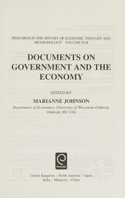 Front cover of Documents on Government and the Economy by Marianne Johnson