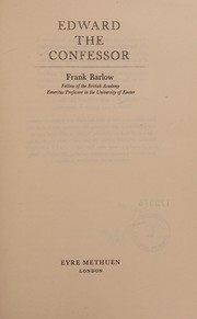 Cover of Edward the Confessor by Frank Barlow