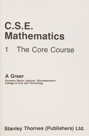 Cover of CSE mathematics by A. Greer