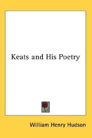 Front cover of Keats & his poetry by William Henry Hudson