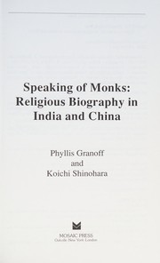 Front cover of Speaking of monks by P. E. Granoff