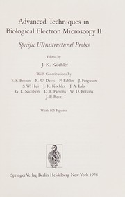 Cover of Advanced Techniques in Biological Electron Microscopy by J. K. Koehler