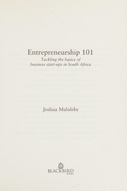 Front cover of Entrepreneurship 101 by Joshua Maluleke