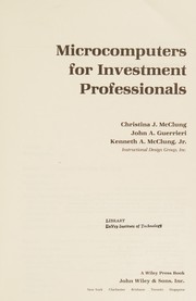 Front cover of Microcomputers for investment professionals by Christina J. McClung