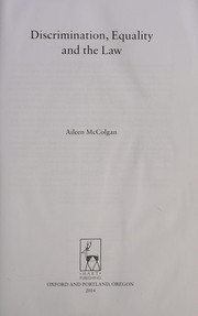 Front cover of Discrimination, equality and the law by Aileen McColgan
