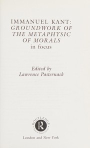 Cover of Immanuel Kant by Lawrence Pasternack