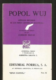 Cover of Popol wuj by Albertina Saravia E.