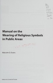 Front cover of Manual on the wearing of religious symbols in public areas by Malcolm D. Evans