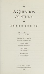 Cover of A question of ethics by Maureen Mancuso