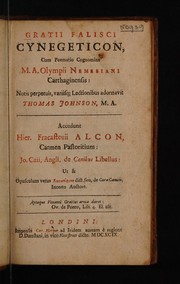 Front cover of Gratii Falisci Cynegeticon by Grattius Faliscus