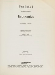 Cover of Test bank 1 to accompany Economics, sixteenth edition [by] Campbell R. McConnell, Stanley L. Brue by Stanley L. Brue