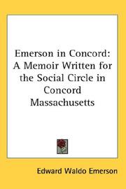 Front cover of Emerson in Concord by Edward Waldo Emerson