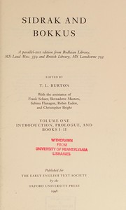 Front cover of Sidrak and Bokkus by T. L. Burton