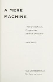 Cover of A mere machine by Anna L. Harvey