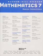 Cover of McGraw-Hill Ryerson mathematics 7 by Wayne Erdman