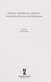 Cover of Human Nature As Capacity by Nigel Rapport
