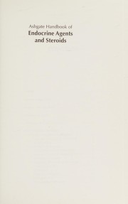 Cover of Ashgate handbook of endocrine system agents and steroids by George W. A. Milne