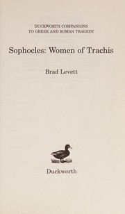 Front cover of Sophocles: Women of Trachis by Brad Levett