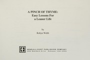 Front cover of A pinch of thyme by Robyn Webb