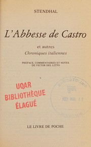 Front cover of The Abbess of Castro and other tales by Stendhal