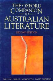 Cover of The Oxford companion to Australian literature by Wilde, W. H.
