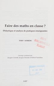 Cover of Faire des maths en classe? by Jacques Colomb