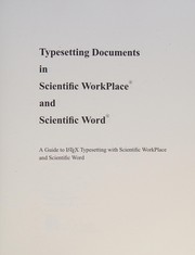 Front cover of Typesetting documents in Scientific WorkPlace® and Scientific Word® by Susan Anne Bagby