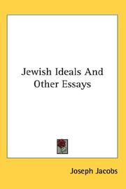 Front cover of Jewish ideals, and other essays by Joseph Jacobs