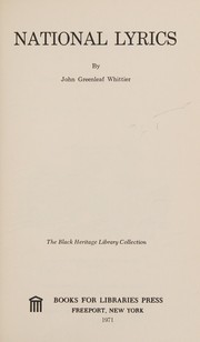 Front cover of National lyrics by John Greenleaf Whittier
